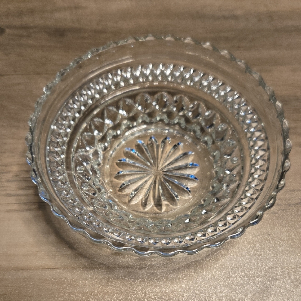 Vintage Anchor Hocking Crystal Wexford Glass Fruit Bowl